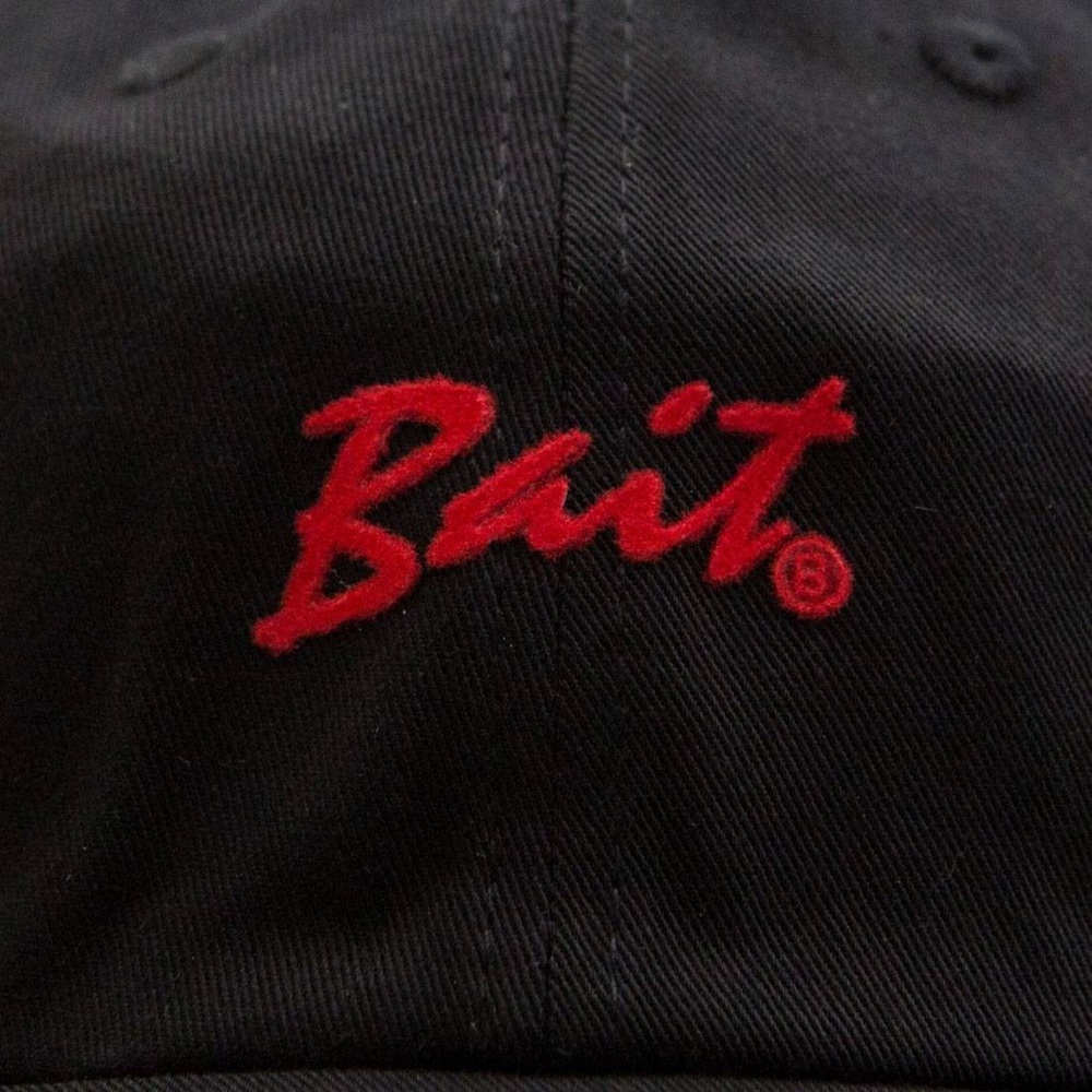 3/$25-Bait Script Logo Dad Cap in black - Picture 2 of 5